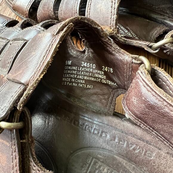 Chunky 90s Y2K Fisherman Timberland Leather Sandals Mens 9 Women11 Marten Style - Picture 3 of 6